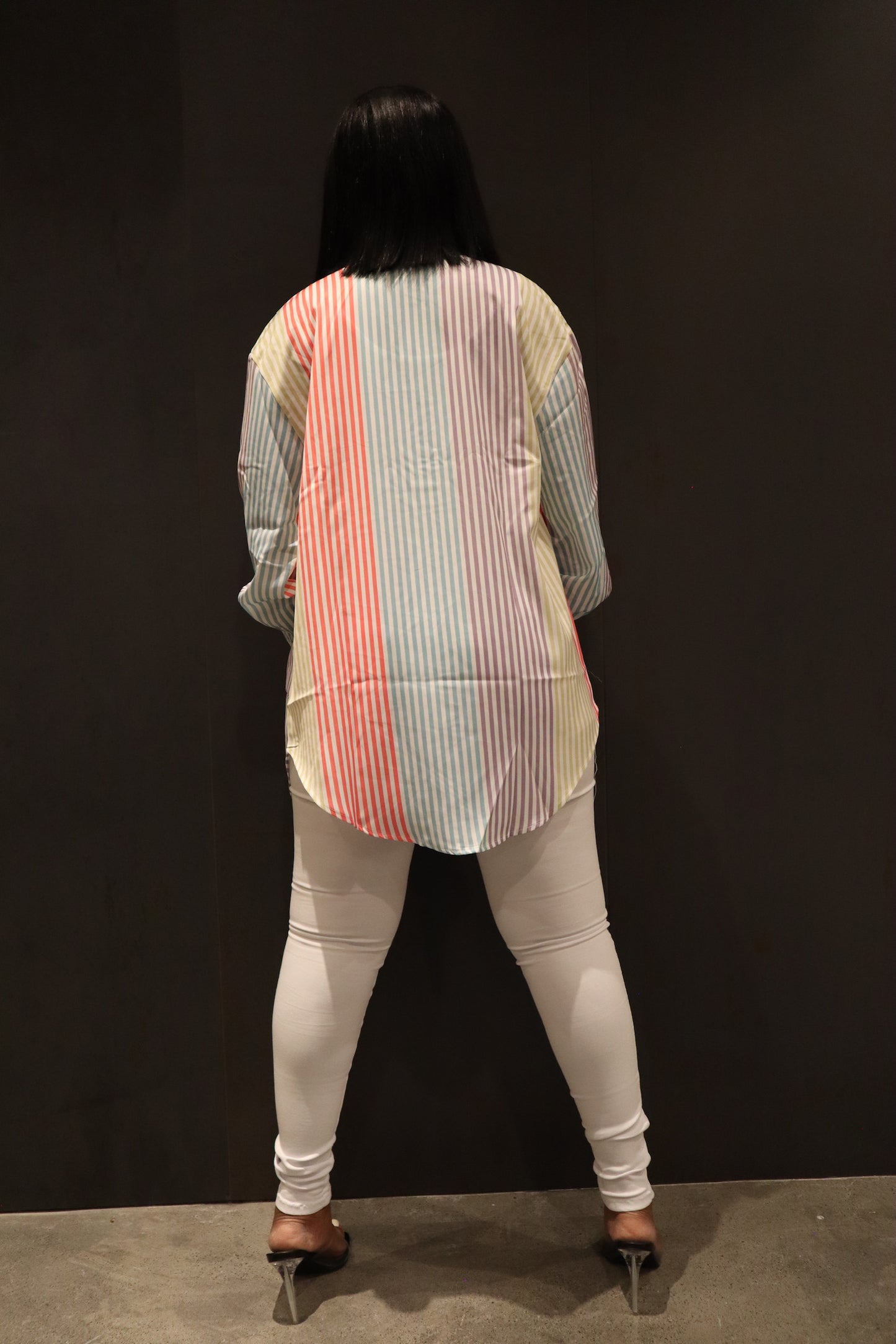 Strike Out Multi Color Button Up