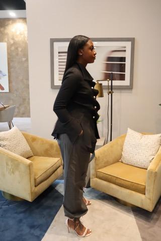 Shelby - Button Tapered Blouse with Pleated Front Asymmetrical Hem